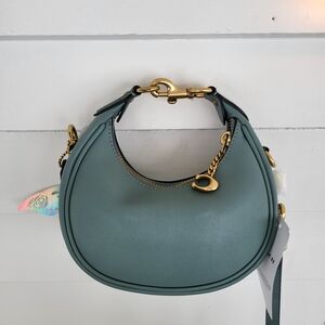 Coach Teal Shoulder Bag with Gold Accents